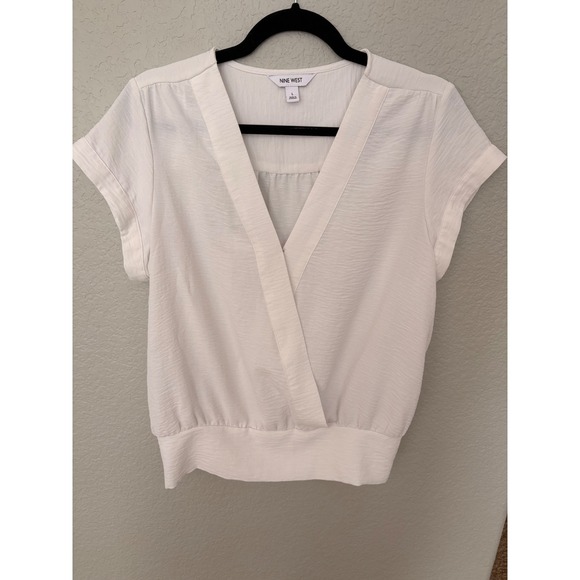 Nine West Tops - Women's Nine West Off White Dolman
Surplice Top Size Large